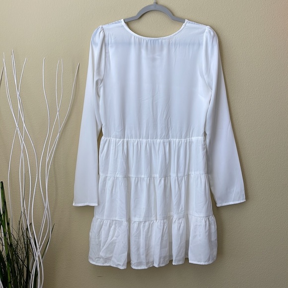 ✨SOLD✨Wet Seal Sheer White Long Sleeve Dress - Picture 5 of 6